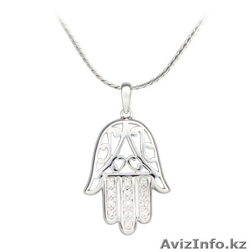 Hamsa Diamond Pendant Амулет защиты из белого золота с алмазами - Изображение #1, Объявление #464406