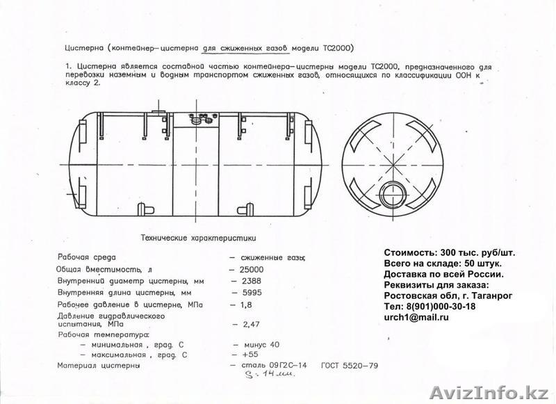 Цистерна для сжиженных газов ТС2000 - Изображение #1, Объявление #464023