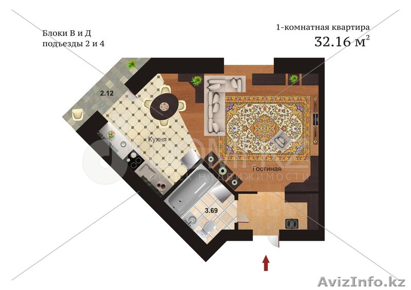 Продам новую однокомнатную квартиру в ЖК Академия 32 кв.м. - Изображение #1, Объявление #1075116
