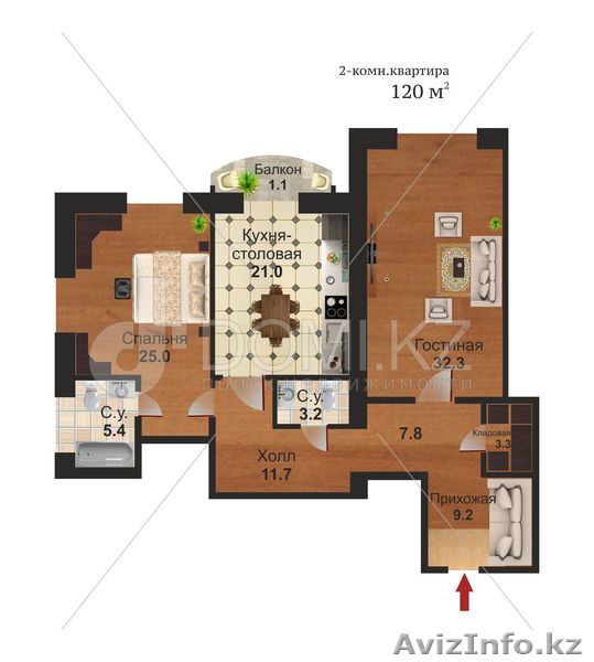 Продам новую двухкомнатную квартиру в ЖК Арман Де Люкс 120 кв.м.  - Изображение #1, Объявление #1076403