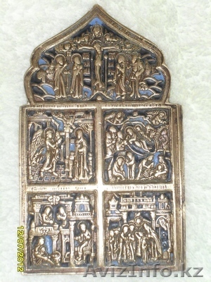 Литая икона створка складня - Изображение #1, Объявление #1430402