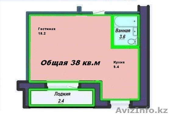 1комн, Лесная поляна, 38кв.м, недорого, 4 этаж - Изображение #1, Объявление #1589066