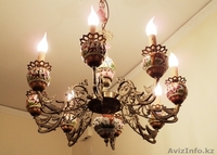 Люстра с майоликой  Каподимонте, 8 светильников - Изображение #1, Объявление #493219