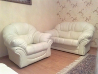 Мягкий уголок, белый, кожа, 3+2+1 - Изображение #1, Объявление #703451