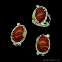 Серьги серебряные с цветными камнями и золотыми вставками ОПТОМ - Изображение #5, Объявление #1036279