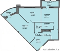 2 ком.кв 99,1 кв.м ЖК "Тулпар Элит" - Изображение #2, Объявление #1191460