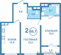 Байтурсынова/Аманжолова продам квартиру - Изображение #1, Объявление #1494017
