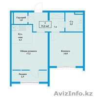 ЖК "Аспан" 2-х комн. квартира - Изображение #1, Объявление #1498192