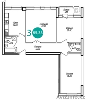 3-х комн квартира в ЖК "Нур Аспан" - Изображение #1, Объявление #1498207