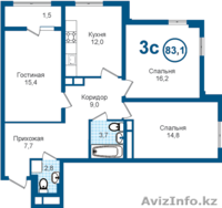 Байтурсынова-Аманжолова, ЖК Миллениум Парк, дом Шекспир продам квартиру - Изображение #1, Объявление #1518876