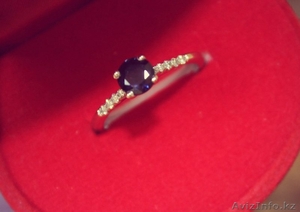 Кольцо из белого золота с сапфиром и бриллиантами - Изображение #1, Объявление #1005820