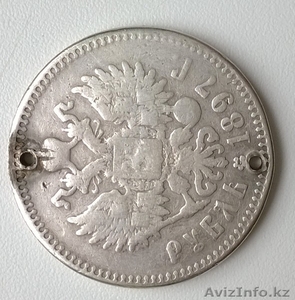 Продам серебрянный рубль Николая ll (1897 года)  и юбилейную монету - Изображение #2, Объявление #1076877