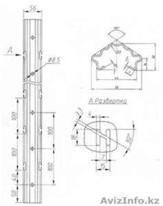 Металлическая опора,  для установки шпалеры в садах и виноградниках.