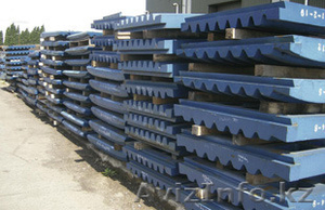 Дробящие плиты,  футеровка конуса,  билы,  запчасти для дробилок 