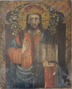 Икона Иисус Христос 19-й век 44х54 см - Изображение #1, Объявление #1398442