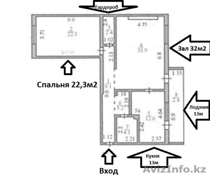 2-ком	$140.000	торг	Куйши дина, д.13, ТЦ Евразия,	 - Изображение #3, Объявление #753704