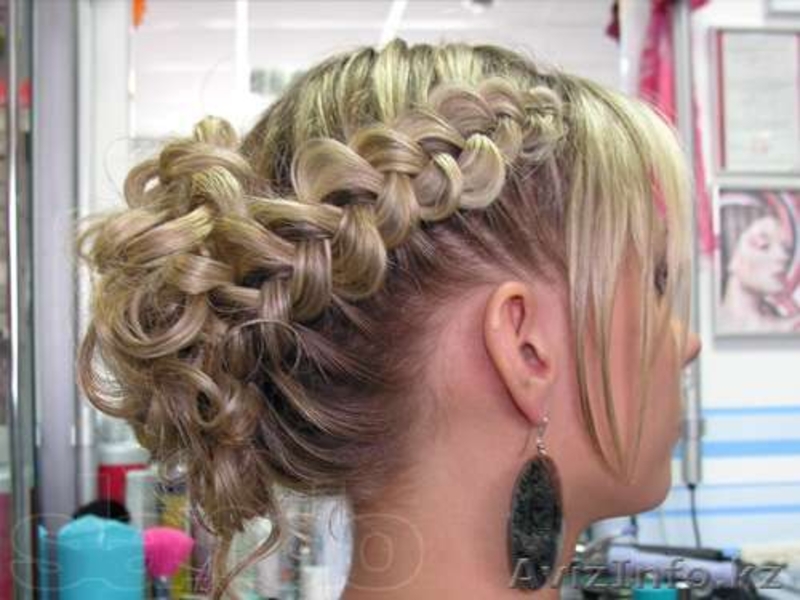 Косички от 500 тг, Причёски с косичек вечерние, свадебные. - Изображение #2, Объявление #1017595