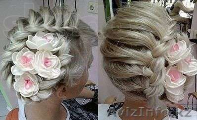 Косички от 500 тг, Причёски с косичек вечерние, свадебные. - Изображение #4, Объявление #1017595