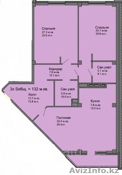 2 ком.кв 132 кв.м ЖК "Тулпар Элит" - Изображение #3, Объявление #1189977