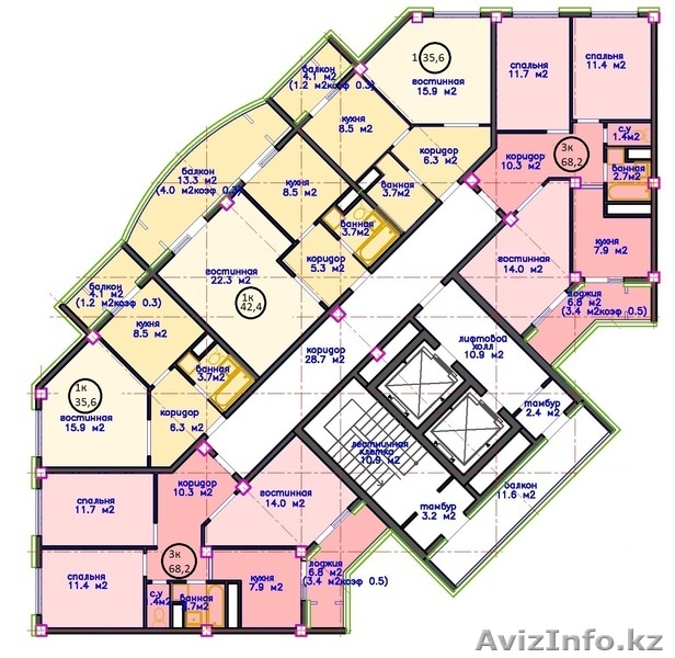 3 ком.кв 59,8 кв.м ЖК "Кутты Мекен" - Изображение #2, Объявление #1189999