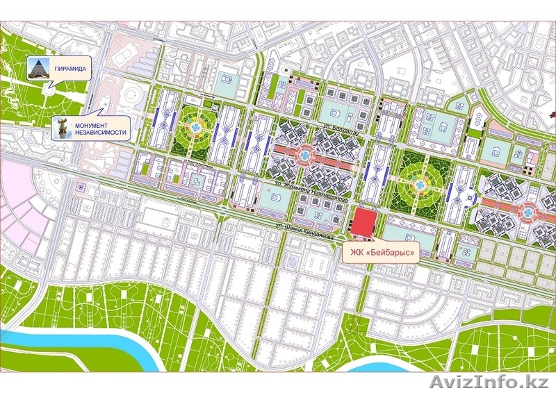 ЖК"Бейбарыс"-2 комнатная-64,22 - Изображение #2, Объявление #1184751