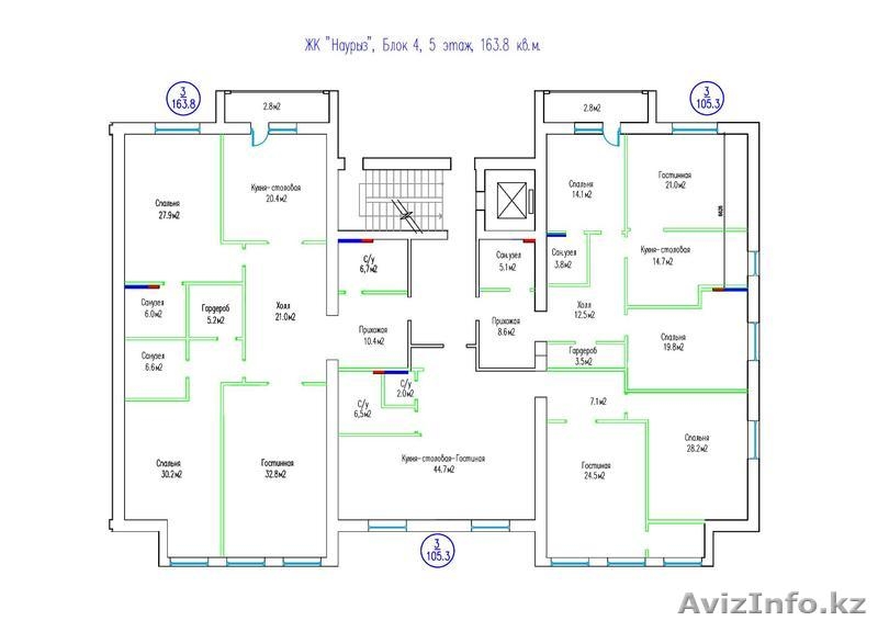 Жилой комплекс "Наурыз" 3 ком. 163,8 кв. - Изображение #3, Объявление #1210704