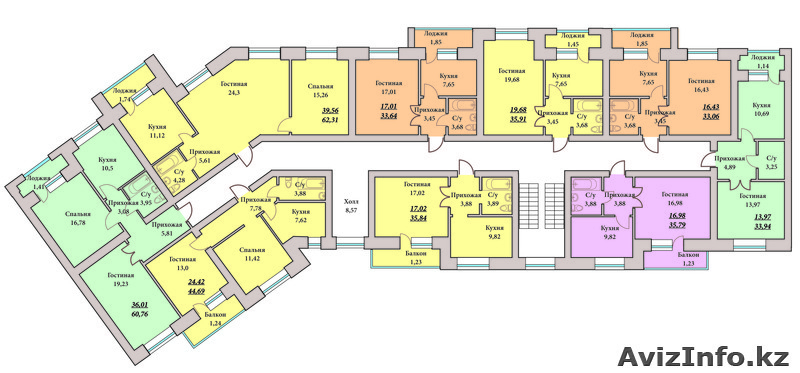 Жилой комплекс "Ак Отау 2" 1 ком. 33,06 кв. - Изображение #3, Объявление #1210778