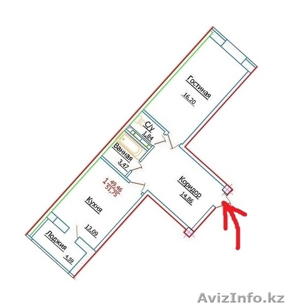 Продам ДЁШЕВО 1к=54 за 12млн.тг в Новостройке - Изображение #4, Объявление #1401369