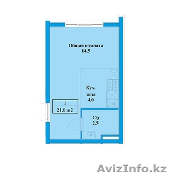 ЖК "Аспан" 1 комнатная квартира - Изображение #1, Объявление #1498212