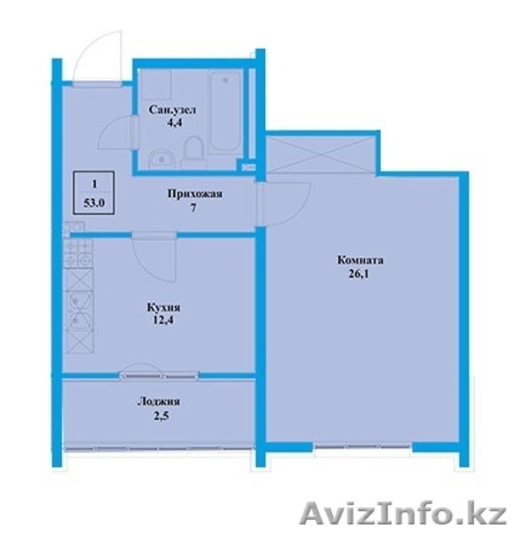 ЖК Аспан!! однокомнатная квартира в районе Мастер2! - Изображение #1, Объявление #1495805