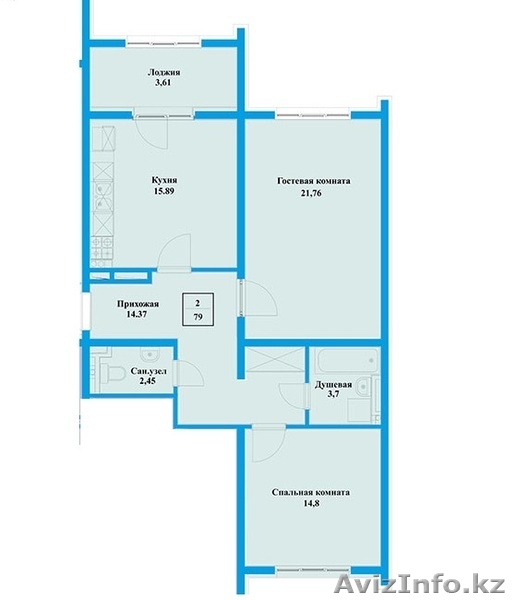 продам 2х комн квартиру в ЖК "Аспан" - Изображение #1, Объявление #1498216