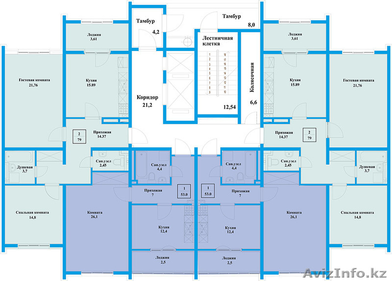 53м2 ОТЛИЧНАЯ планировка ЖК Аспан ул.Кошкарбаева - Изображение #1, Объявление #1495700