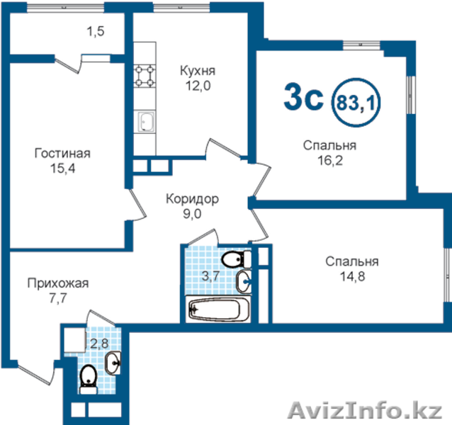 Байтурсынова-Аманжолова, ЖК Миллениум Парк, дом Шекспир продам квартиру - Изображение #1, Объявление #1518876